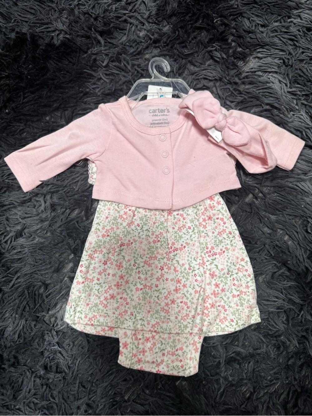 Carter's Pink Floral Dress Set with Headband